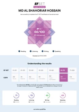 EF SET Certificate